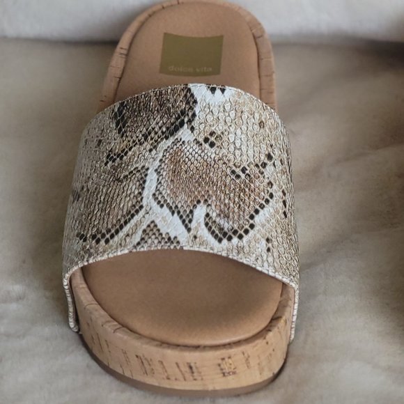 Dolce Vita Shoes - Dolce Vita Platform Slides - Desert Snake - 7M